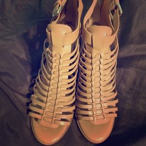 Caged Chunky Heel Sandals